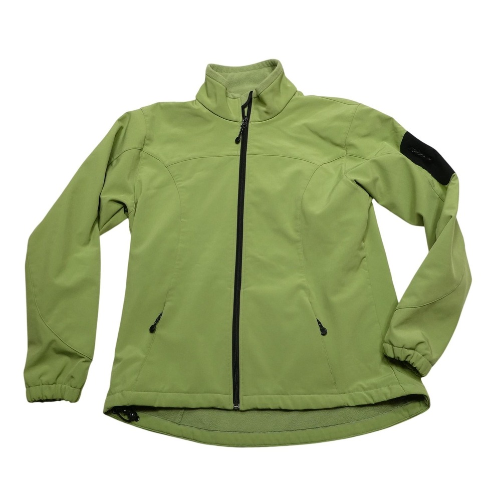 Black‎ Diamond Jacket Womens Large Green Softshell Fleece Lined Full Zip Hiking